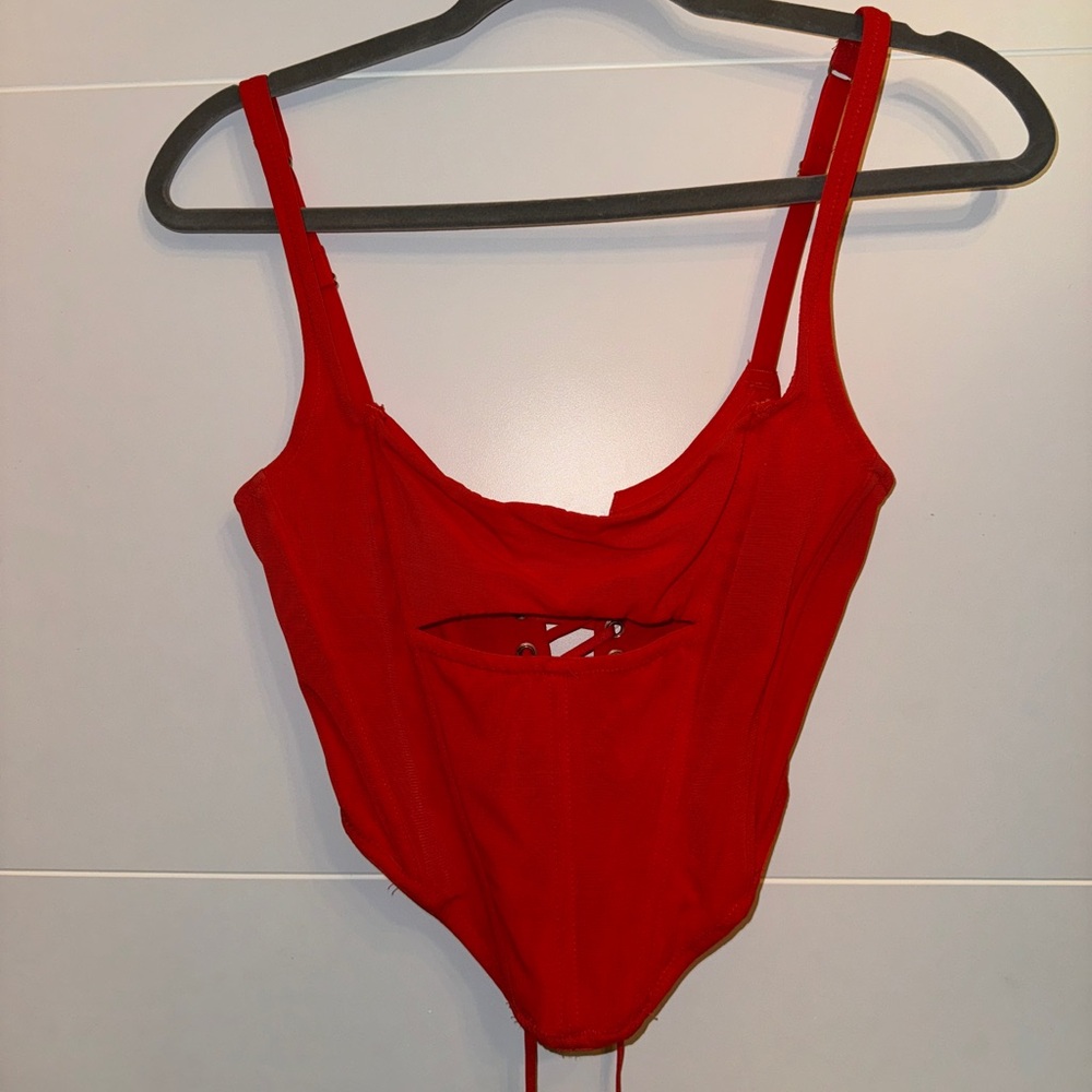 Red Strappy corset top